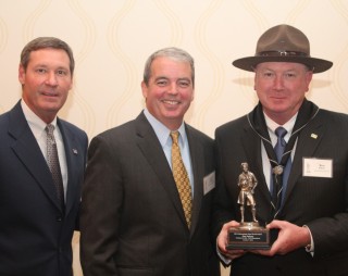 NCAC Scout Executive and CEO Les Baron, event chair Paul Dillahay and honoree Kenneth Asbury