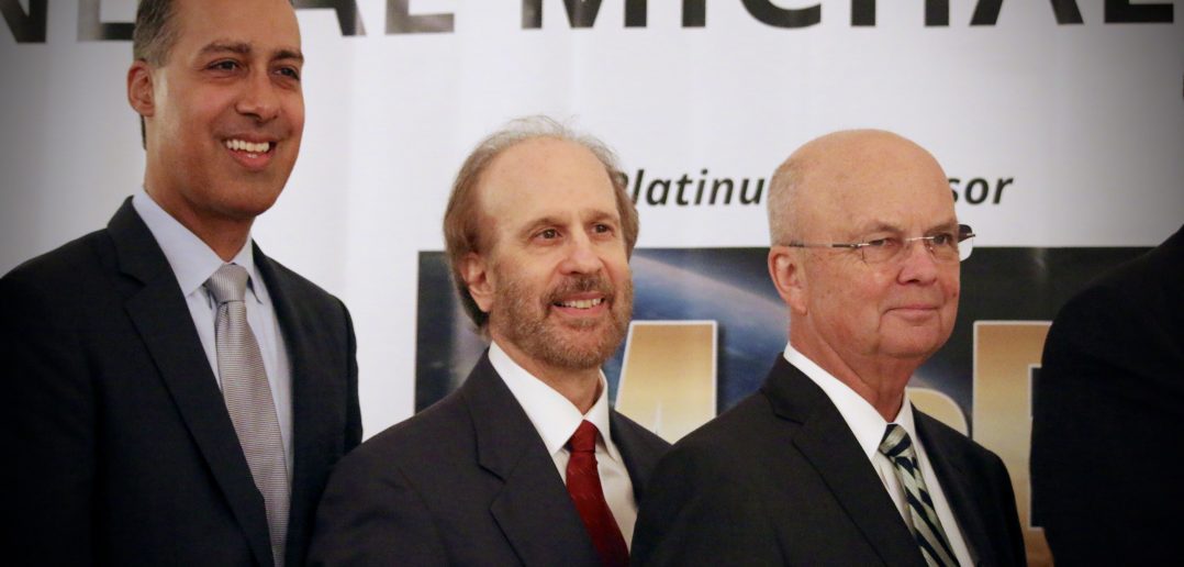 Photo of General Michael V Hayden, JD Kathuria, and Greg Baroni at a WashingtonExec Event